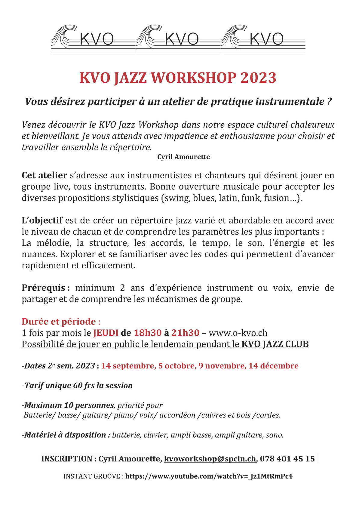 KVO jazz workshop 2023