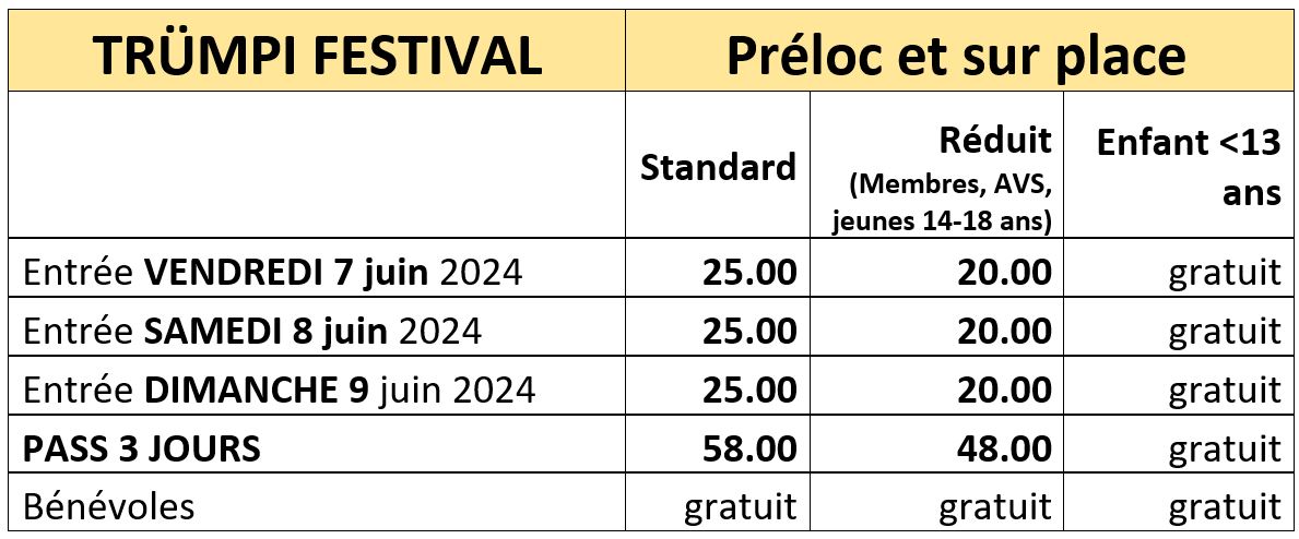 TARIFS TRÜMPI FESTIVAL 2024
